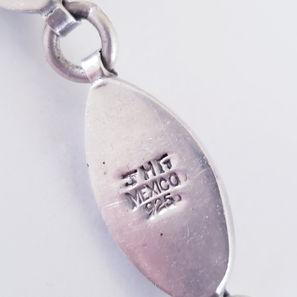 Vintage Mexico 925 Black Onyx & Sterling Silver Bracelet - Picture 7 of 13